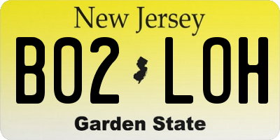 NJ license plate B02LOH