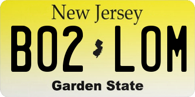 NJ license plate B02LOM