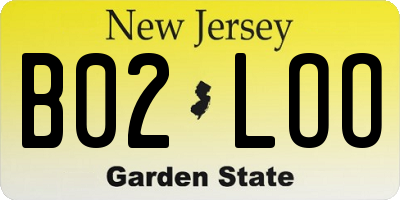 NJ license plate B02LOO