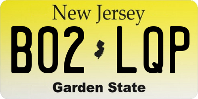 NJ license plate B02LQP