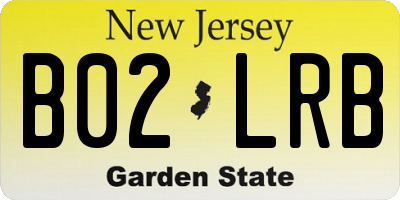 NJ license plate B02LRB