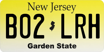 NJ license plate B02LRH