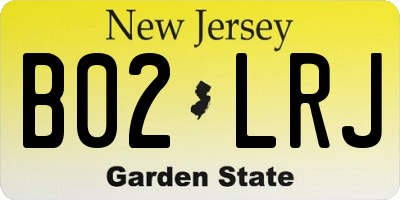 NJ license plate B02LRJ
