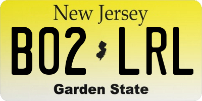 NJ license plate B02LRL