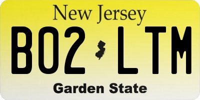 NJ license plate B02LTM