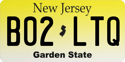 NJ license plate B02LTQ