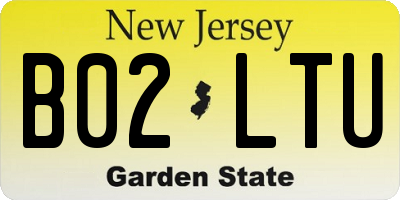NJ license plate B02LTU
