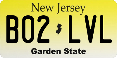 NJ license plate B02LVL