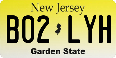 NJ license plate B02LYH