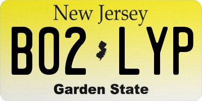 NJ license plate B02LYP