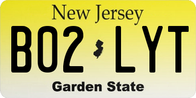 NJ license plate B02LYT