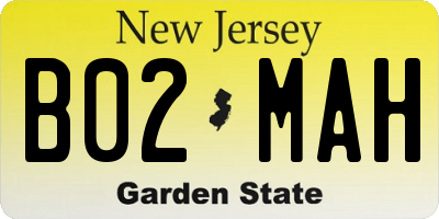 NJ license plate B02MAH