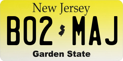 NJ license plate B02MAJ