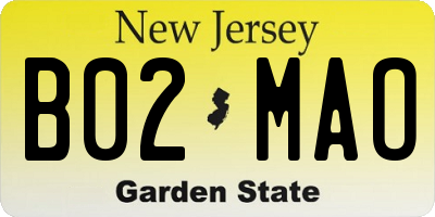 NJ license plate B02MAO
