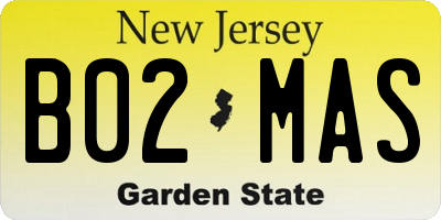 NJ license plate B02MAS