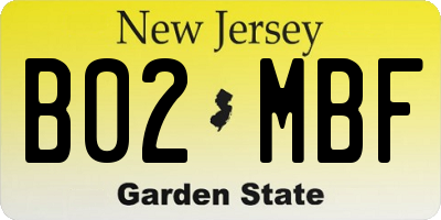 NJ license plate B02MBF