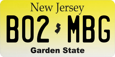 NJ license plate B02MBG