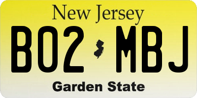 NJ license plate B02MBJ