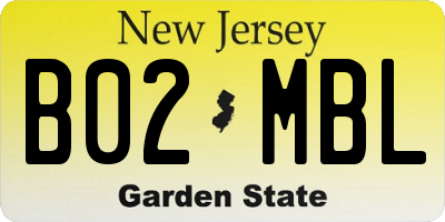 NJ license plate B02MBL
