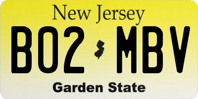 NJ license plate B02MBV