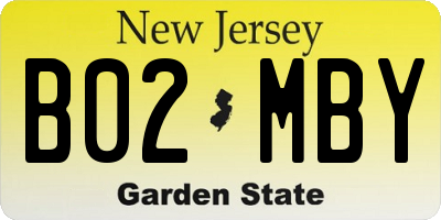 NJ license plate B02MBY