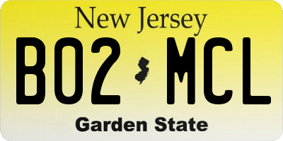 NJ license plate B02MCL