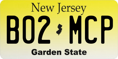 NJ license plate B02MCP