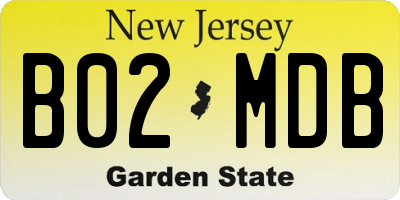 NJ license plate B02MDB