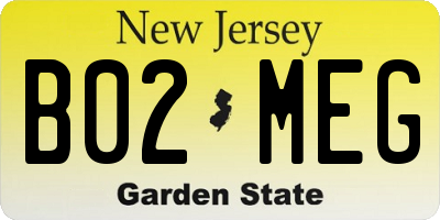 NJ license plate B02MEG