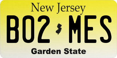 NJ license plate B02MES