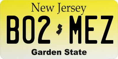 NJ license plate B02MEZ