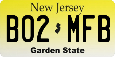 NJ license plate B02MFB