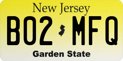 NJ license plate B02MFQ