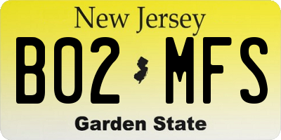 NJ license plate B02MFS