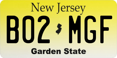 NJ license plate B02MGF