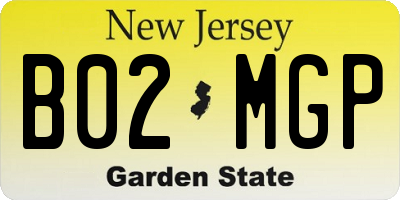 NJ license plate B02MGP