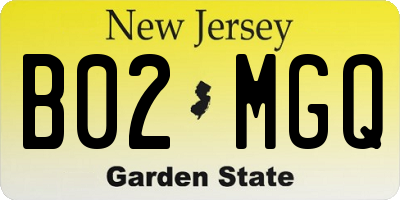 NJ license plate B02MGQ