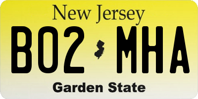 NJ license plate B02MHA