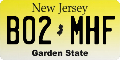 NJ license plate B02MHF