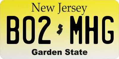 NJ license plate B02MHG