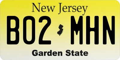 NJ license plate B02MHN