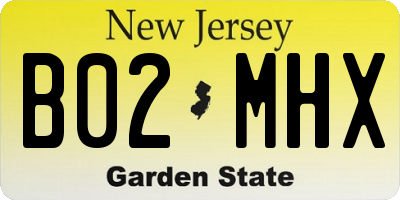 NJ license plate B02MHX