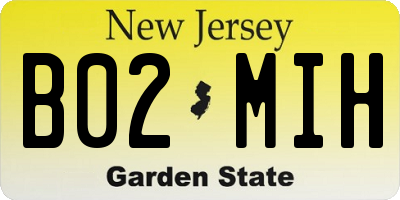 NJ license plate B02MIH