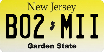 NJ license plate B02MII