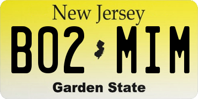 NJ license plate B02MIM