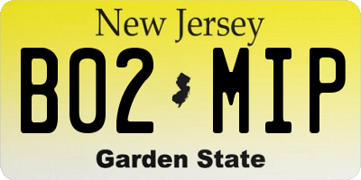 NJ license plate B02MIP