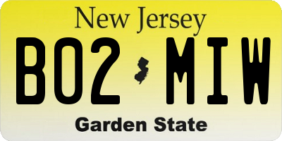 NJ license plate B02MIW