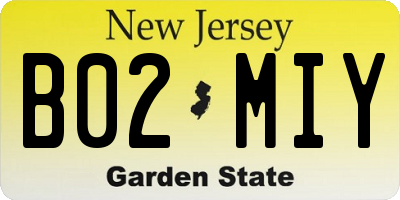 NJ license plate B02MIY