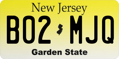 NJ license plate B02MJQ