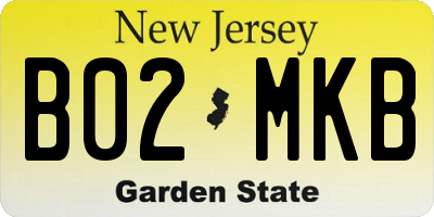 NJ license plate B02MKB